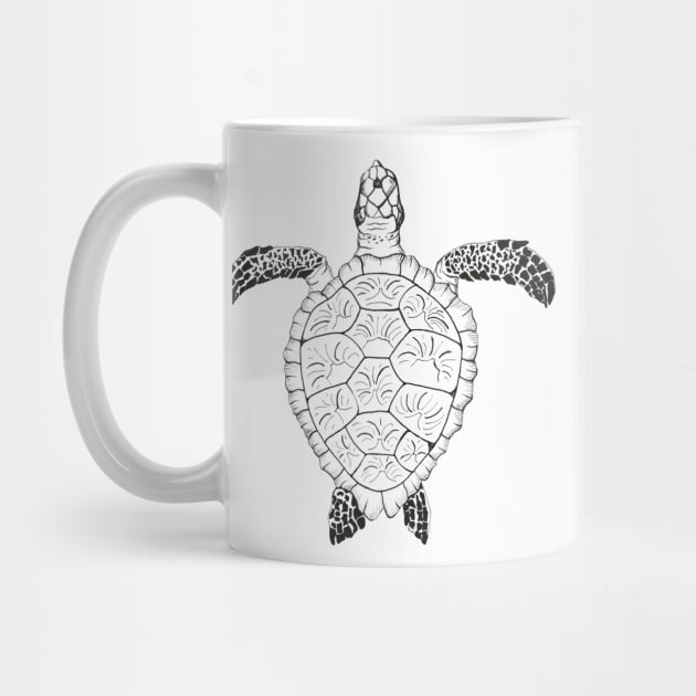 Black and White Sea Turtle by cre8tive-liv